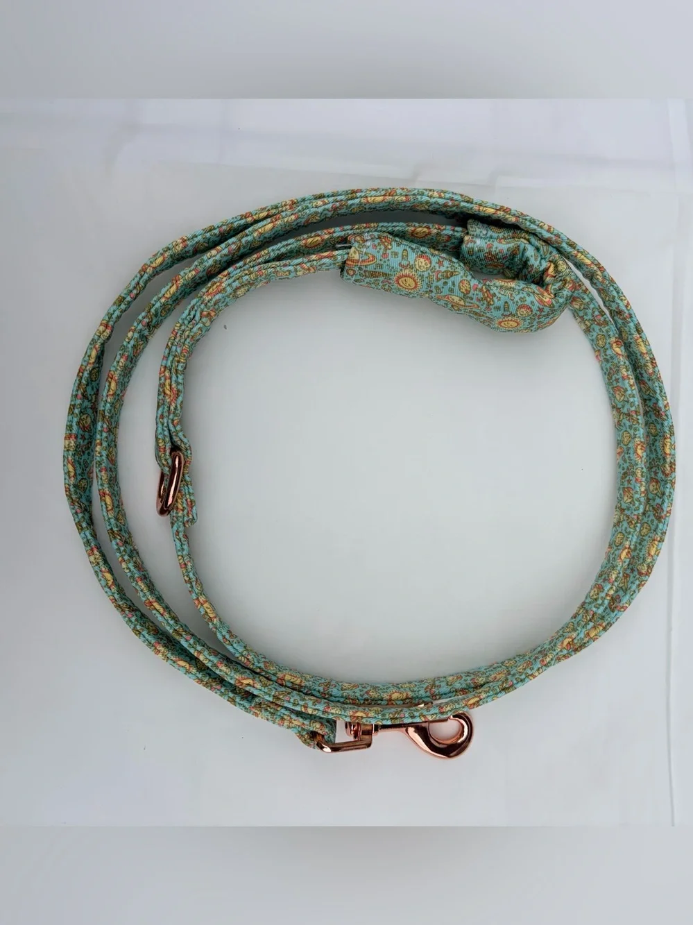 Floral Pastel Mint Pet Leash and Bow Tie Set